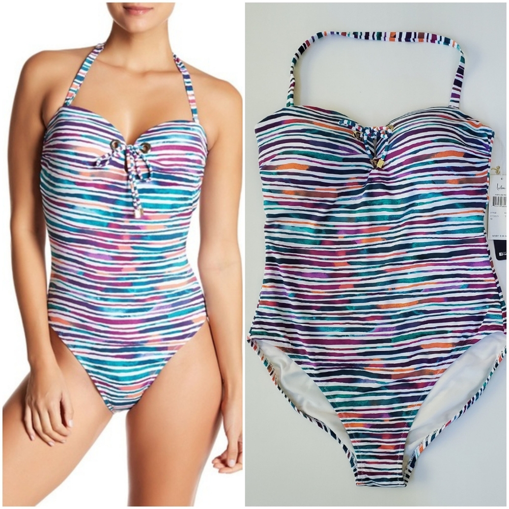 NWT One-Piece Striped Swimsuit